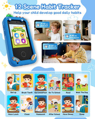 KAKTIN Kids Smart Phone Toy educational games showcase engaging learning activities.