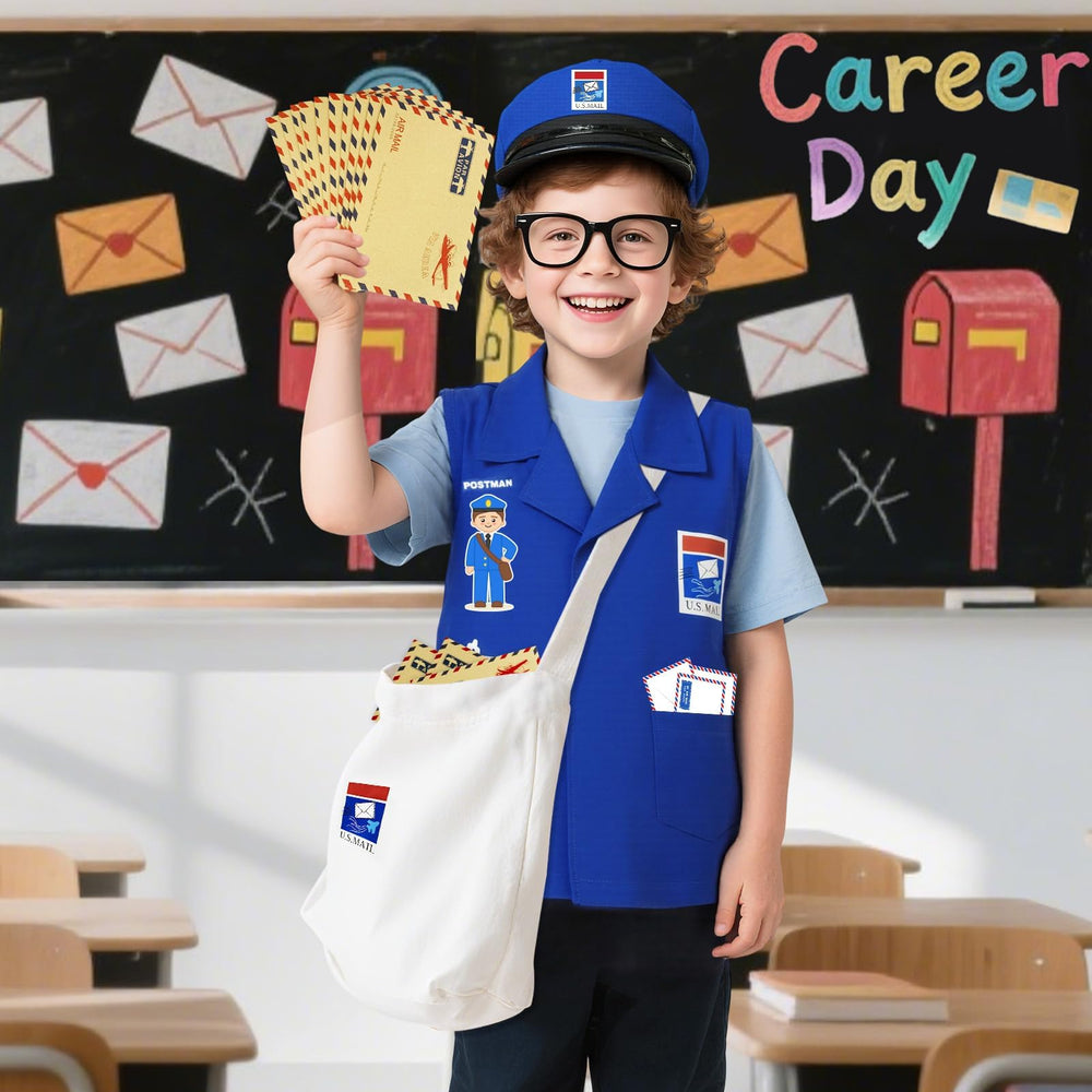 KalaDuck kids mailman hat completes authentic costume look.