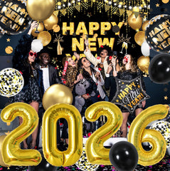 KALOR 12-inch latex balloons in gold and black for vibrant arches.