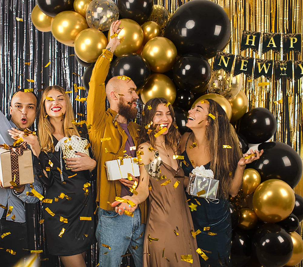 Kalor gold and black fringe swirls backdrop for dramatic photos