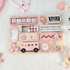 KALOTOYS Busy Board uses durable wood designed for daily use.