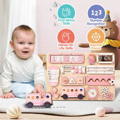 KALOTOYS Busy Board shows Velcro activities for tactile exploration and problem solving.