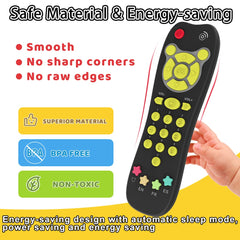 KALUYA baby remote with soft light and melodies promotes sensory discovery.