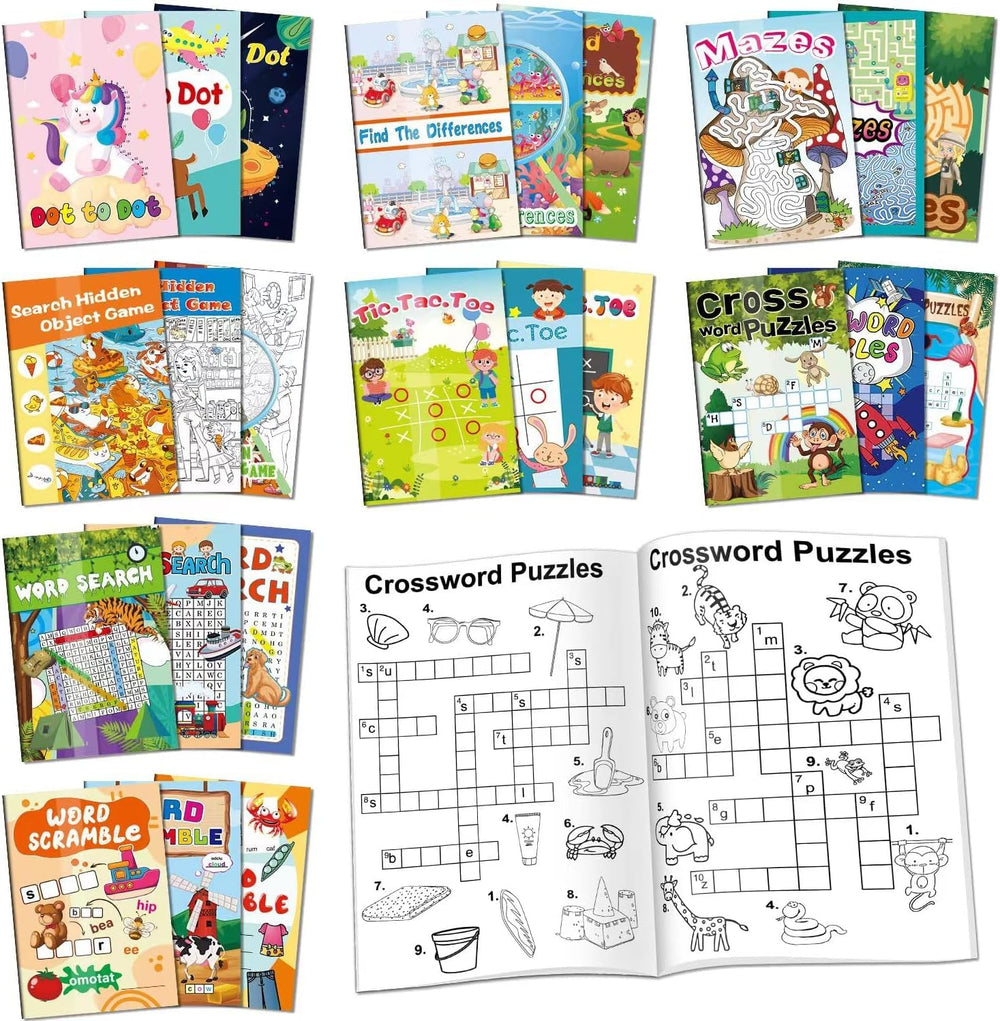Kalysky 24 mini activity books – mazes pages boost focus during travel.