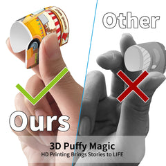 Kalysky 3D Puffy stickers detail showcases vibrant visuals for engaging play.