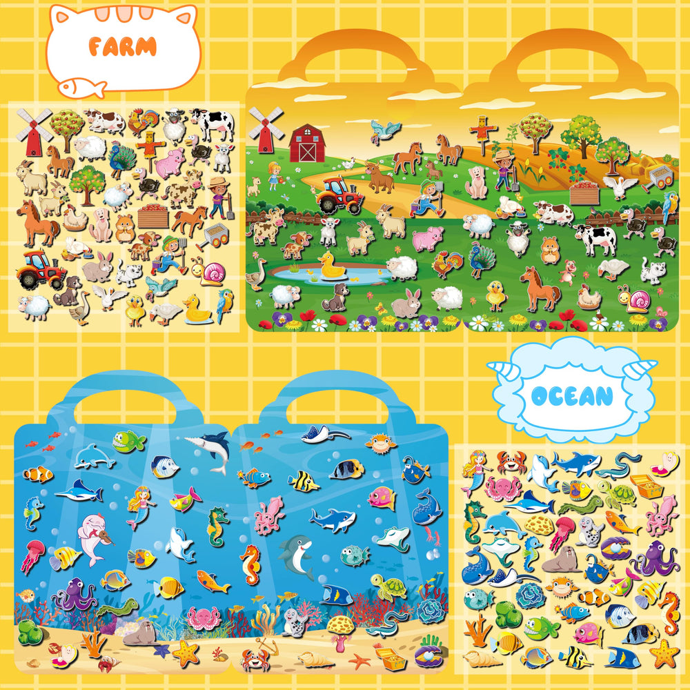 Kalysky 6Set Puffy Sticker Books 3D stickers add depth for immersive scenes