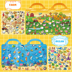Kalysky 6Set Puffy Sticker Books 3D stickers add depth for immersive scenes