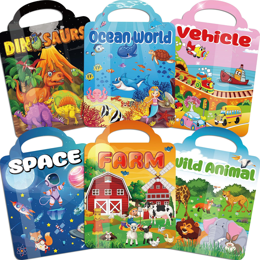 Kalysky 6Set Puffy Sticker Books Farm theme for imaginative play and fine motor skill practice
