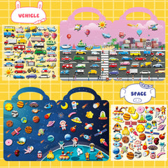 Kalysky 6Set Puffy Sticker Books Wild Animals theme supports exploration and language development