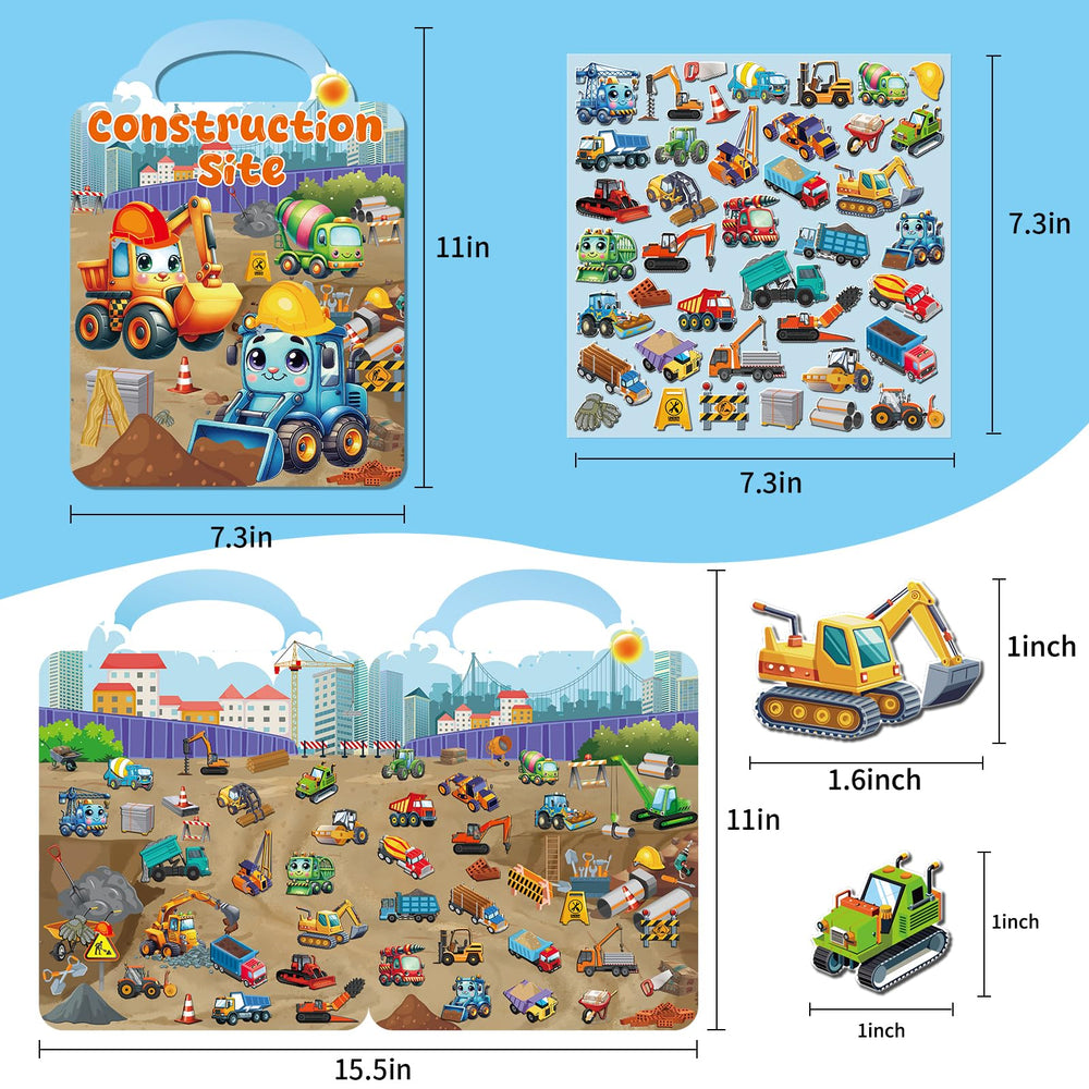 Kalysky construction-site 3D stickers invite hands-on scene building for curious kids.