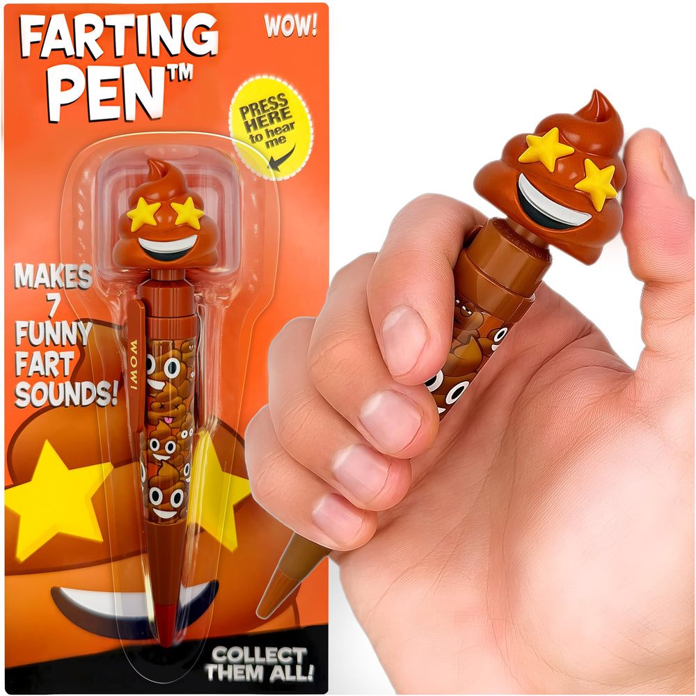 Kamhi World Farting Poop Pen Star Eyes in bright colors for Easter fun
