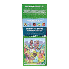 KangaToys Water Reveal feeding-multitudes illustration shows vibrant scenes to discuss generosity