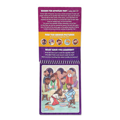 KangaToys Water Reveal washing-feet page highlights humility through interactive color-with-water activity