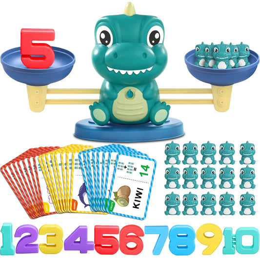Kaodezhu dinosaur math balance toy on its base, engaging kids in hands-on balance practice.