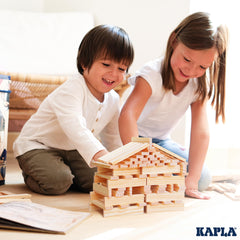 KAPLA bricks arranged on table in a simple layout