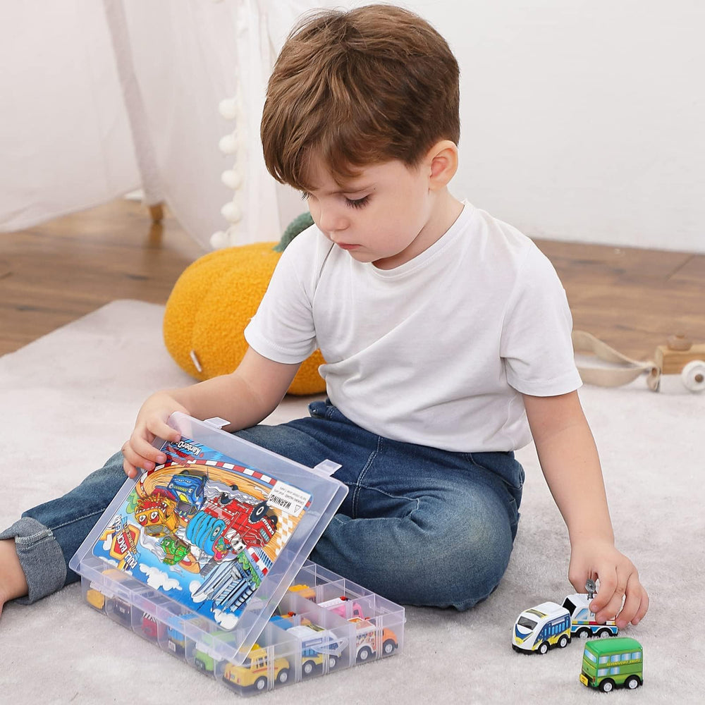 KarberDark storage organizer keeps cars neatly arranged after play