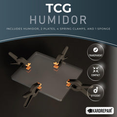 Kardrepair TCG Humidor Kit in use highlighting monitoring and handling benefits.