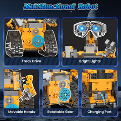 Karei robot building kit garbage truck with LED lights sparks immersive pretend play and curiosity.