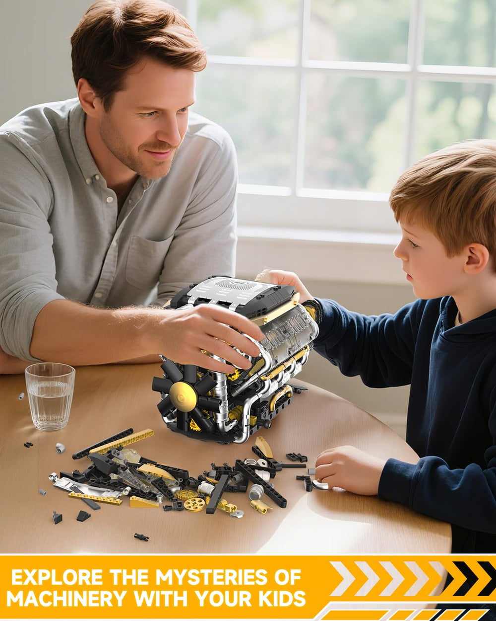 Karei V8 engine model kit ABS construction and safety