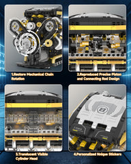 Karei V8 engine model kit dual-mode operation for learning