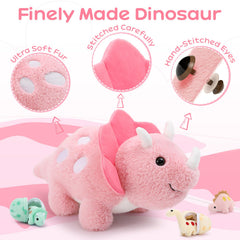 Karister dinosaur plush fabric closeup — ultra-soft polyester fibers feel comforting.