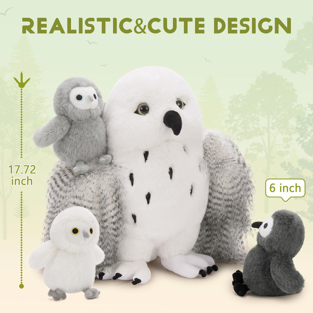 Karister mother owl nursery scene plush adds woodland decor charm.