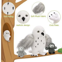 Karister owl plush close-up shows detailed feathers and lifelike features.