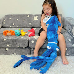 Karister plush set features a head zipper for quick tidy storage.