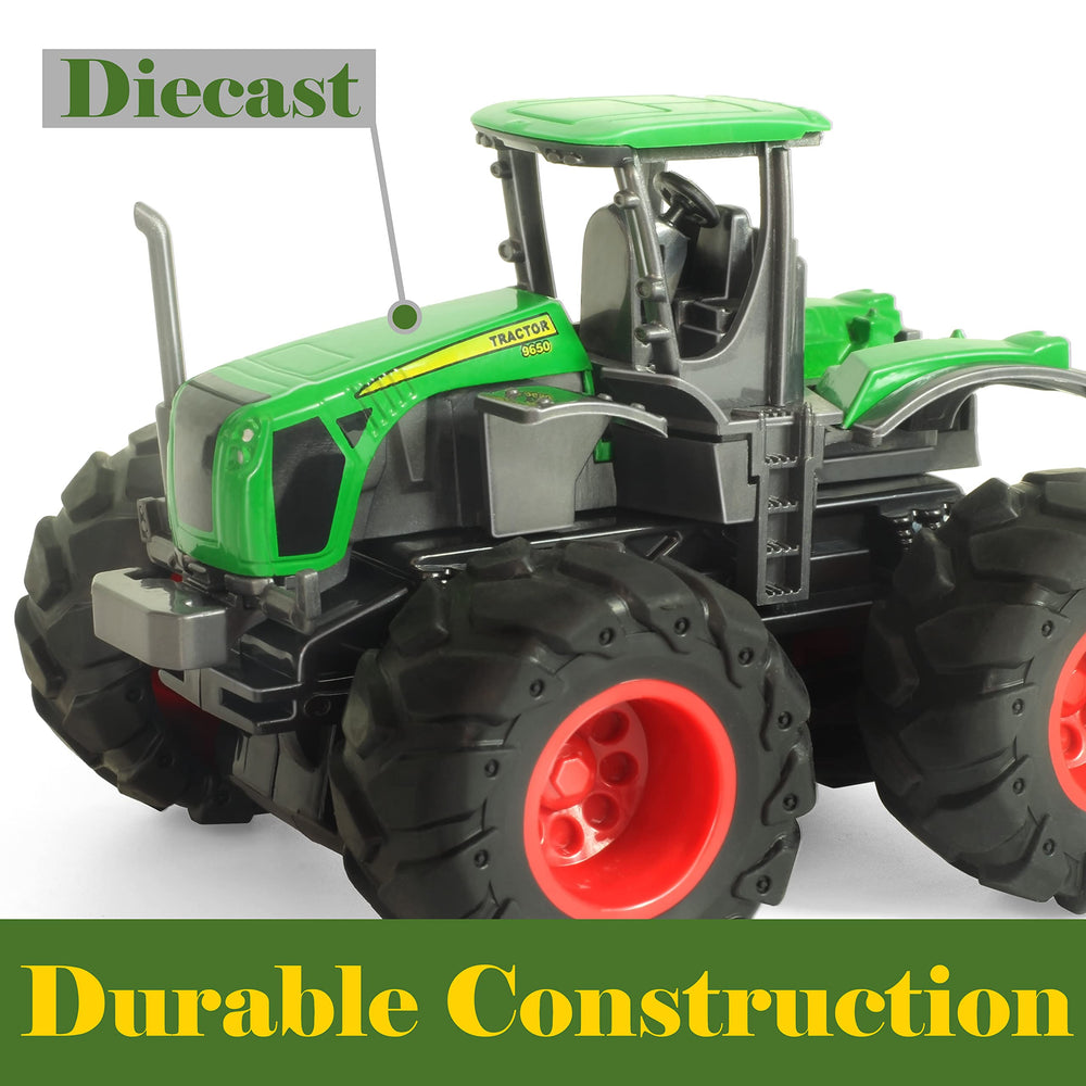 KARMOUNT collectible look tractors with stickers enhance play value.