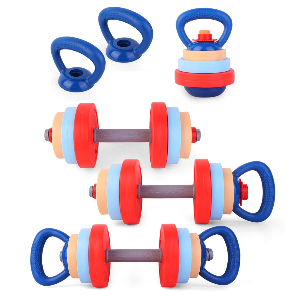 Kasebro kids exercise dumbbells assembly for safe, adjustable play sessions.