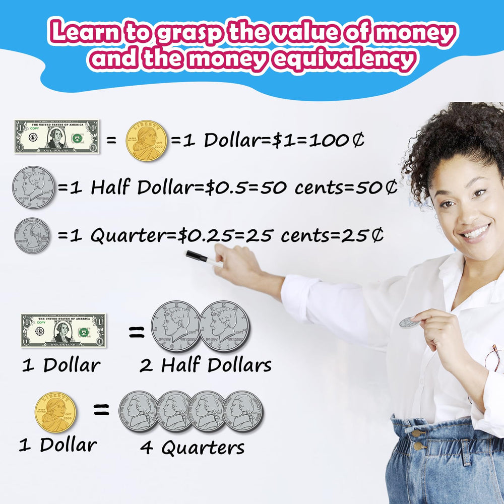 KASFALCI magnetic quarters aid value recognition and learning games.