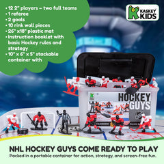Kaskey Kids NHL Hockey Guys party decorations double as cake toppers for celebrations.