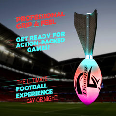 KASTUMBGA glow football color-change function demonstrated during fast-paced games.