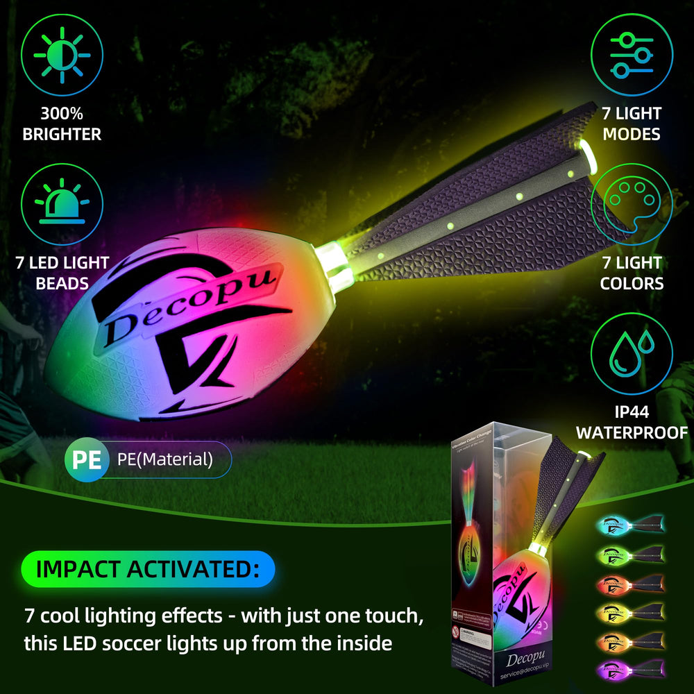 KASTUMBGA LED football night usage shows glow for evenings at park or beach.