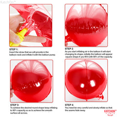 KatchOn 4D sphere red balloon with mirror finish for celebrations