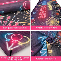 KatchOn 72x44 inch NYE banner is easy to hang for quick decor setup.