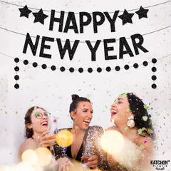 KatchOn black-silver NYE decor backdrop for glamorous party photos