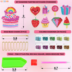 KatchOn Diamond Art Kids keychain cupcakes design for fun, portable crafting
