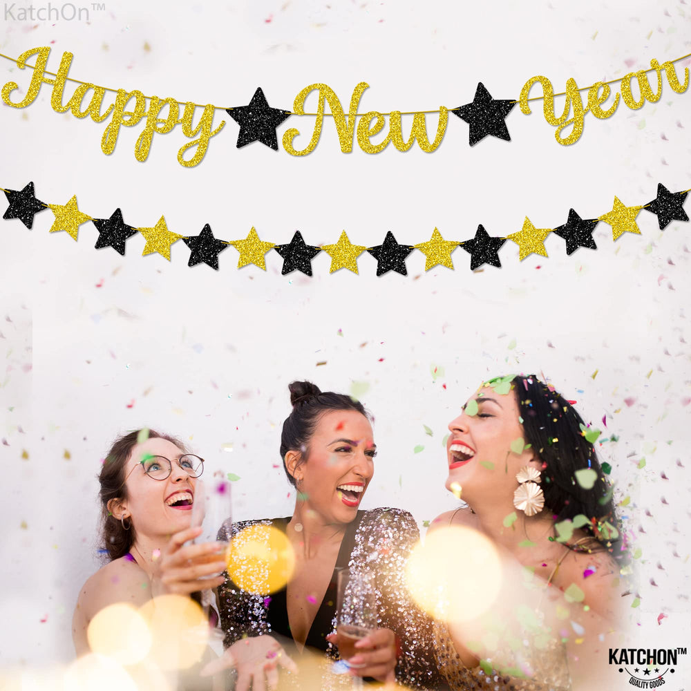 KatchOn gold banner for party supplies elevates festive mood