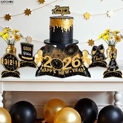 KatchOn gold-black design centerpiece for NYE 2026 table styling