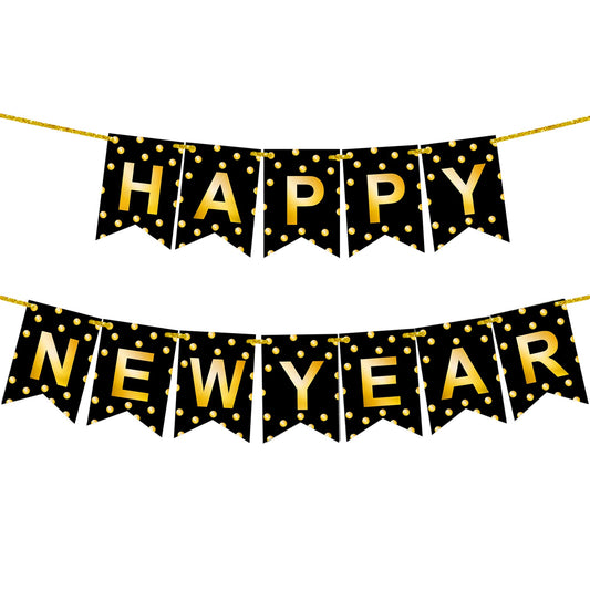 KatchOn 10ft gold-foil Happy New Year banner for a dazzling backdrop.