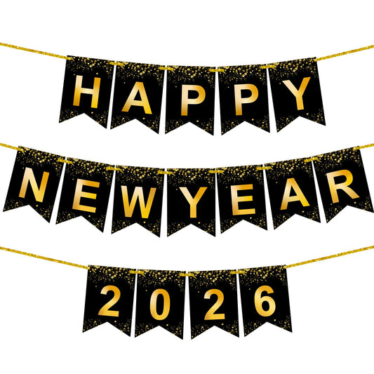 KatchOn Happy New Year 10ft banner wide display for NYE backdrop.