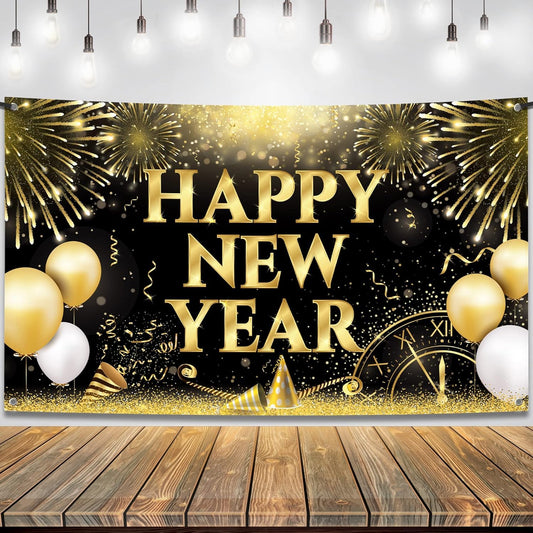 KatchOn happy new year 2026 banner as a striking party backdrop for photos.