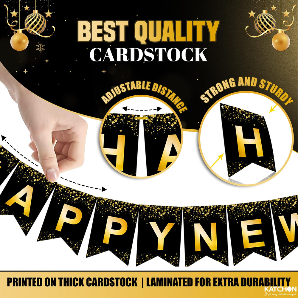 KatchOn Happy New Year banner entryway 2026 greets guests.