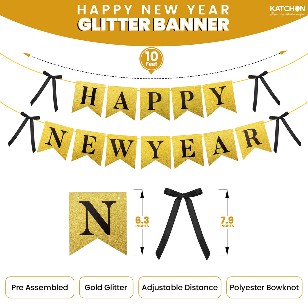 KatchOn Happy New Year banner letters display bold NYE messaging for photo walls.