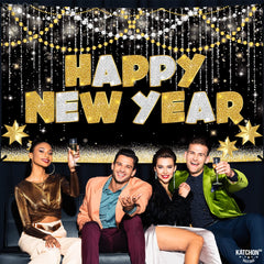 KatchOn large party backdrop creates a focal point for NYE celebrations.