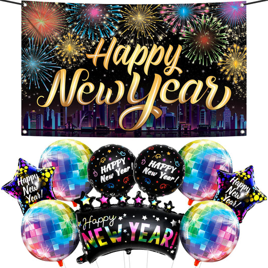 KatchOn neon New Year banner 72x44 creates a bold NYE backdrop