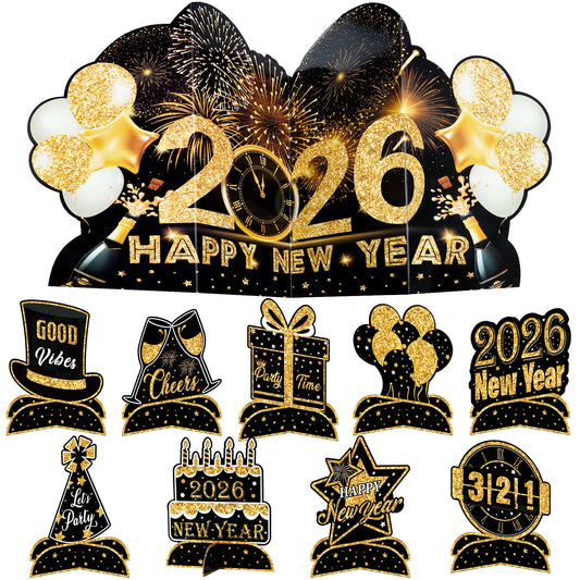 KatchOn NYE centerpiece pack with glitter honeycombs for festive table decor