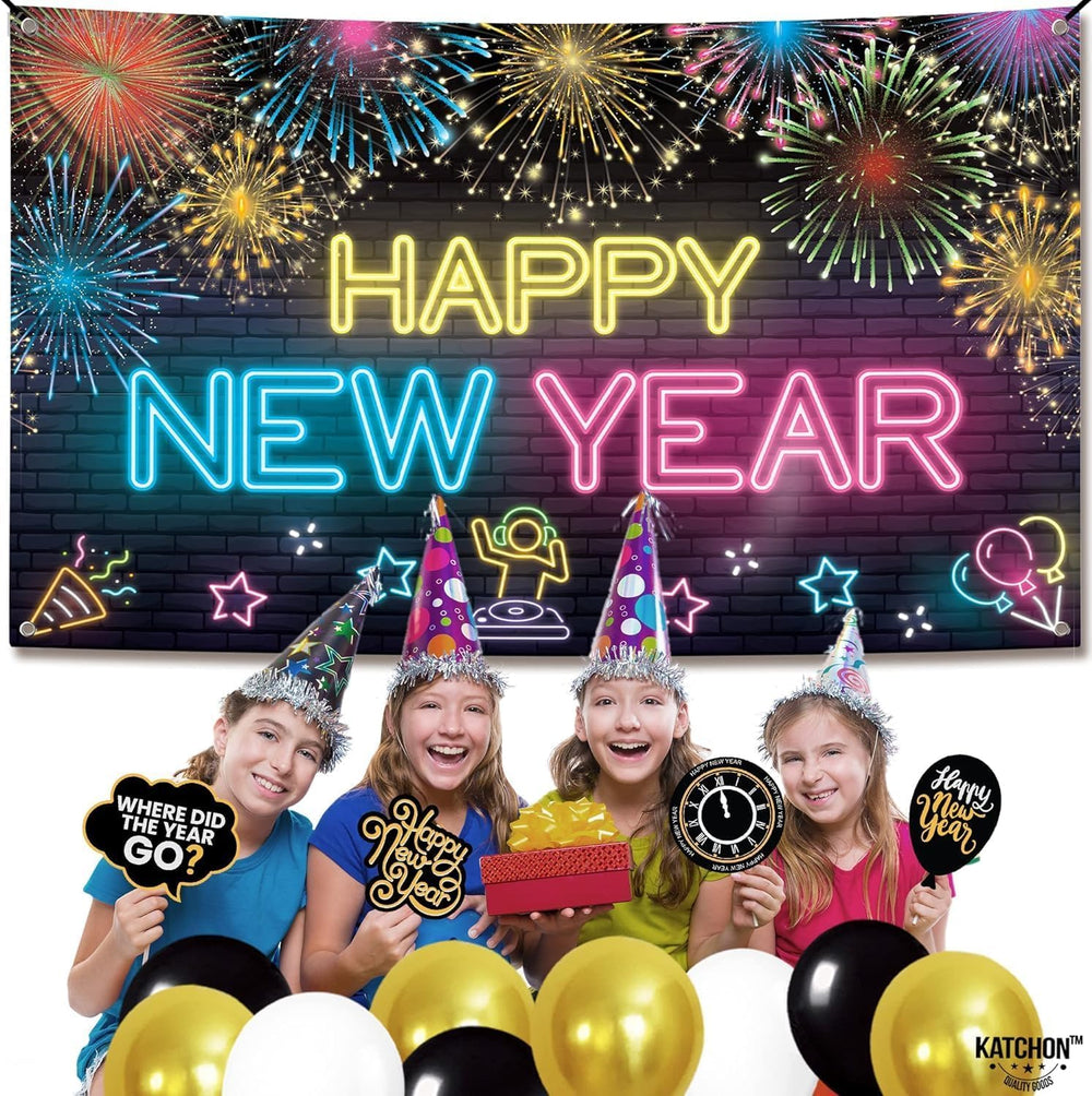 KatchOn New Year's Eve neon banner brightens party atmosphere and photos.