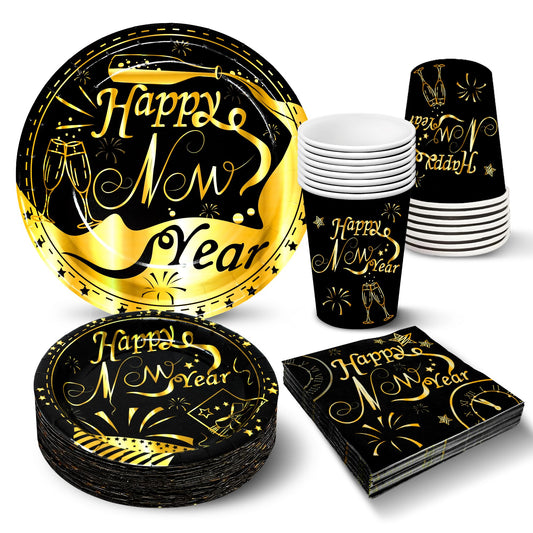 KatchOn New Years Eve plates 9-inch set for elegant dinner service